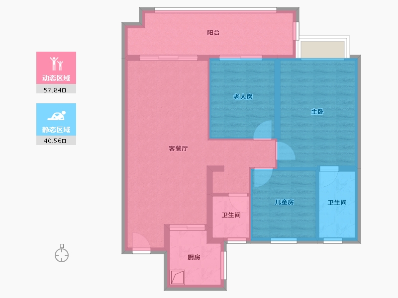 江苏省-连云港市-观岚铭著-95.72-户型库-动静分区