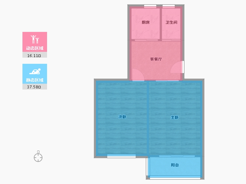 江苏省-南京市-莫愁新村-47.70-户型库-动静分区