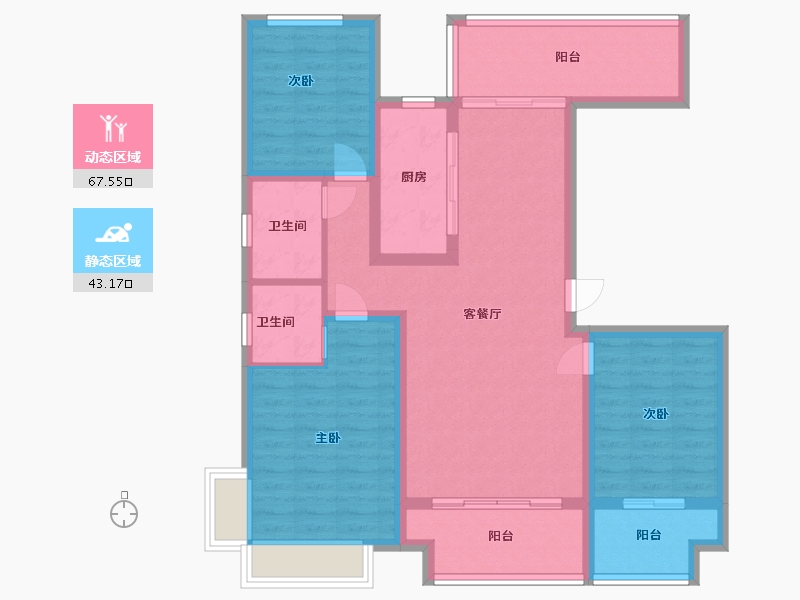 河南省-漯河市-华泰·云筑-98.40-户型库-动静分区