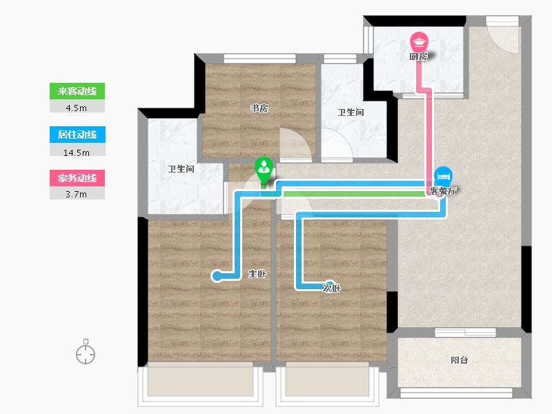 浙江省-温州市-亿龙江南名邸-65.84-户型库-动静线