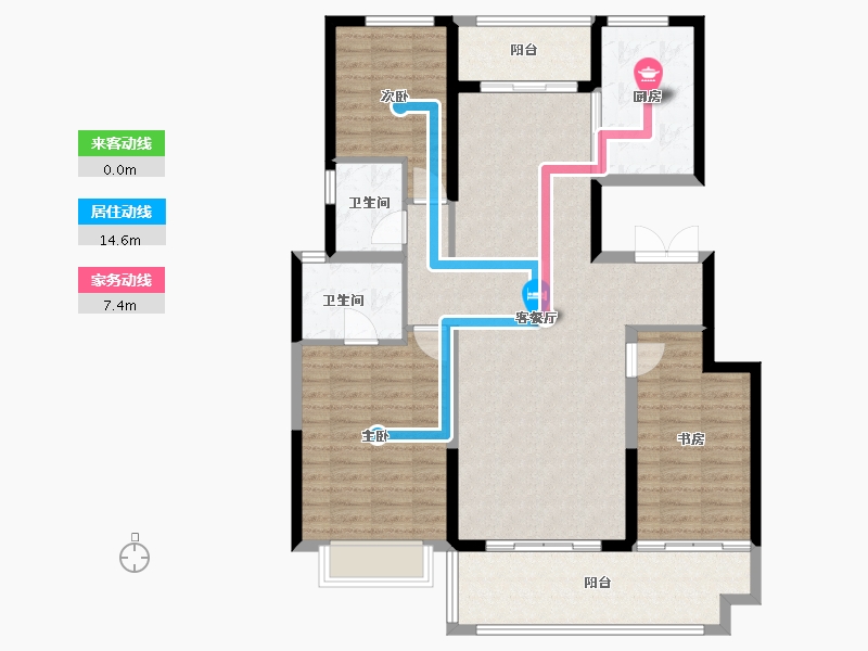 陕西省-渭南市-合创·铂悦府-114.33-户型库-动静线