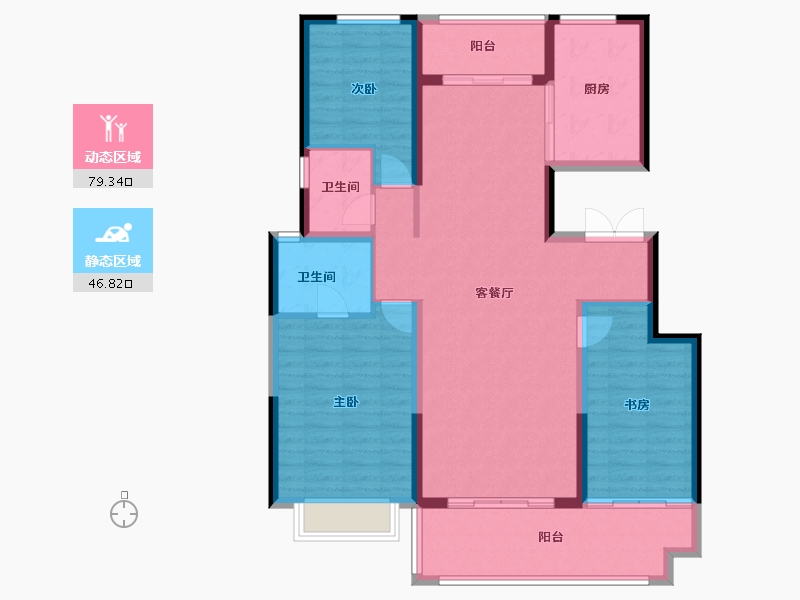 陕西省-渭南市-合创·铂悦府-114.33-户型库-动静分区