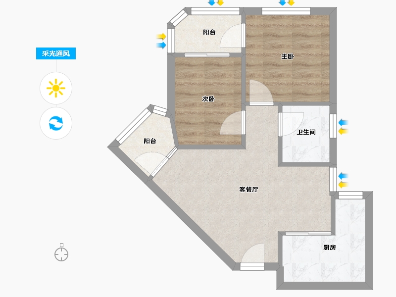 广东省-深圳市-茂业城-48.00-户型库-采光通风