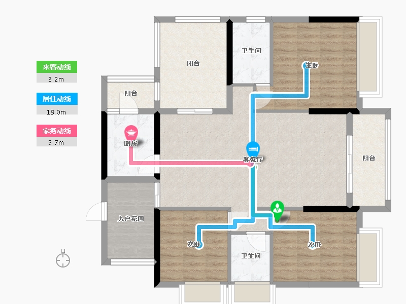 广东省-肇庆市-鸿益幸福湖畔-103.88-户型库-动静线