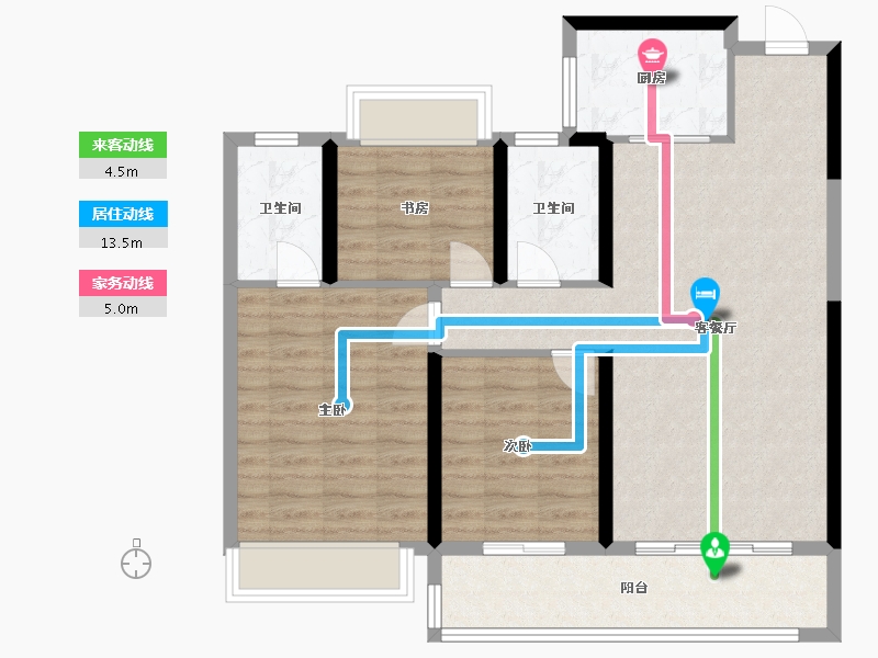 浙江省-温州市-楠盛·丹枫四季-89.29-户型库-动静线