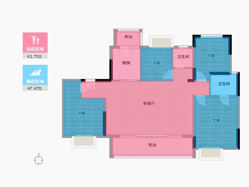 四川省-成都市-凤栖南庭-98.28-户型库-动静分区