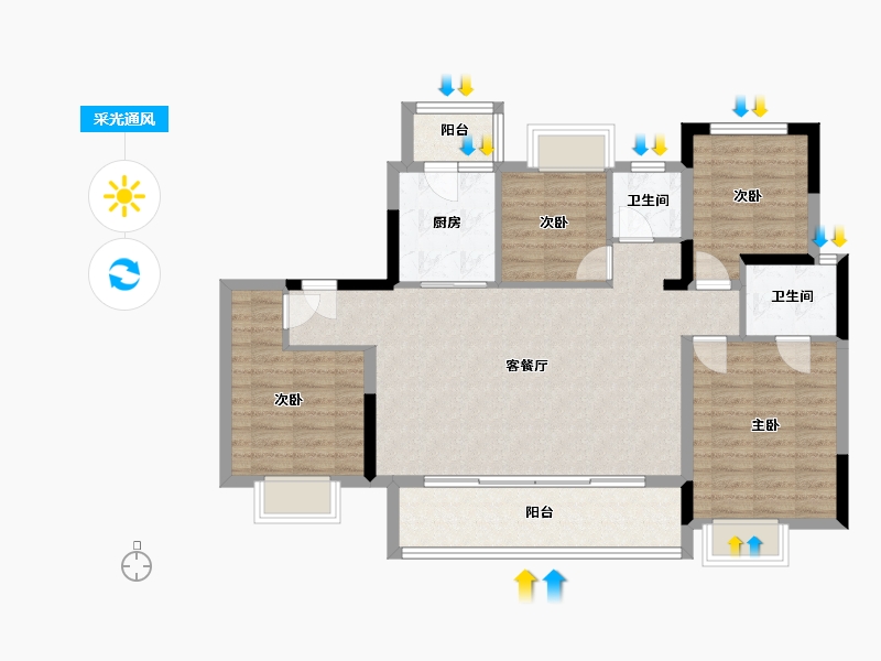 四川省-成都市-凤栖南庭-98.28-户型库-采光通风