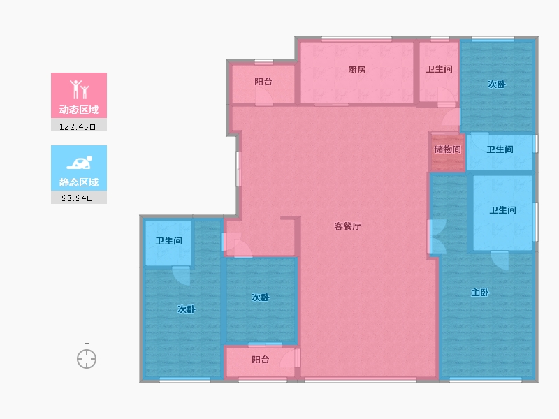 浙江省-宁波市-维科大家逸庐-198.21-户型库-动静分区