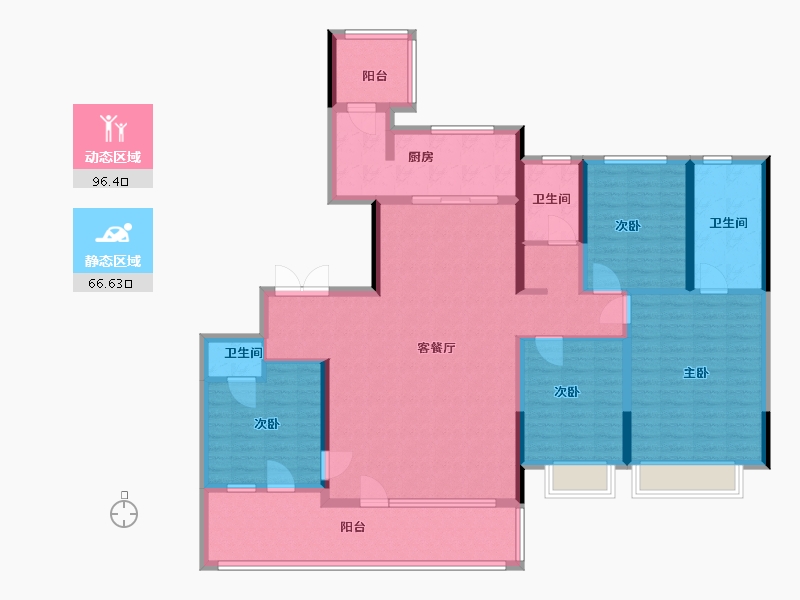 陕西省-西安市-科技路金茂府-146.40-户型库-动静分区