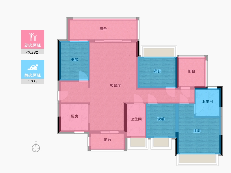 广东省-湛江市-芸品水岸阁-100.02-户型库-动静分区