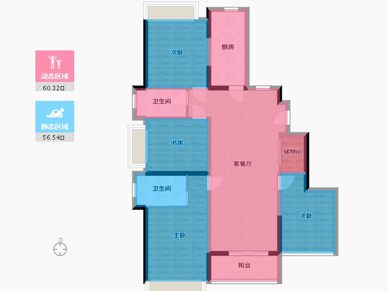 海南省-海口市-吉祥6号-104.30-户型库-动静分区