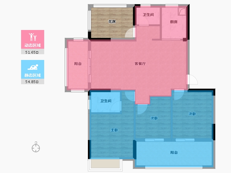 贵州省-毕节市-公园1号-104.49-户型库-动静分区