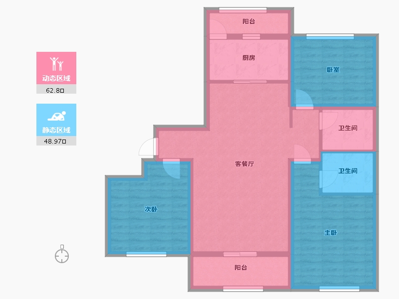 山东省-菏泽市-天安夏威夷-99.69-户型库-动静分区