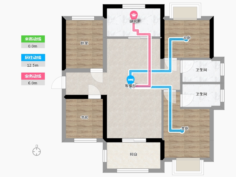 广东省-湛江市-荣福·荣岄花园-76.99-户型库-动静线