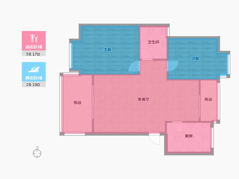 四川省-成都市-上东阳光-一期-71.02-户型库-动静分区