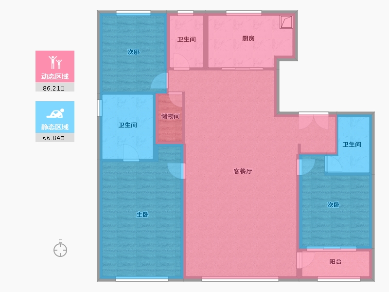 浙江省-宁波市-维科大家逸庐-139.58-户型库-动静分区