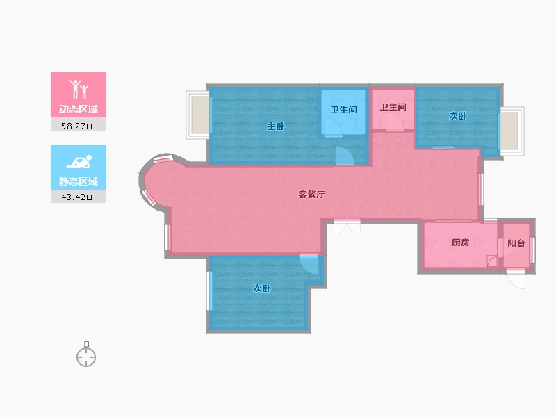 河北省-保定市-山水太阳城-二期-91.20-户型库-动静分区