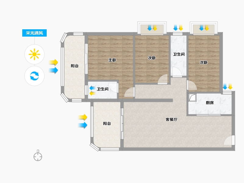 广东省-清远市-江湾明珠-100.09-户型库-采光通风