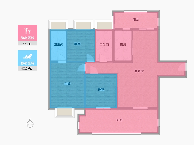 云南省-文山壮族苗族自治州-壹然广场-108.08-户型库-动静分区