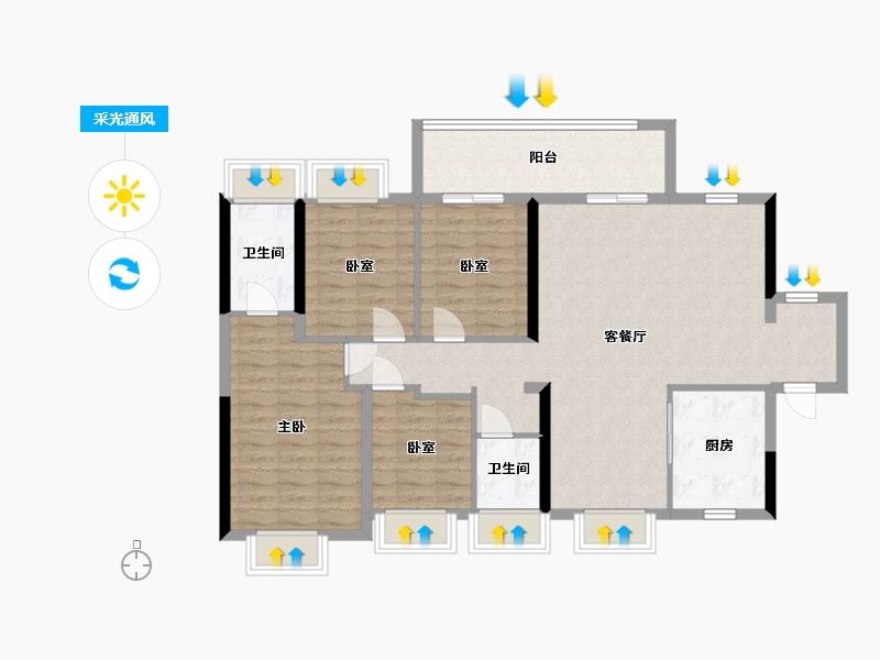 广东省-深圳市-云上润府-107.08-户型库-采光通风