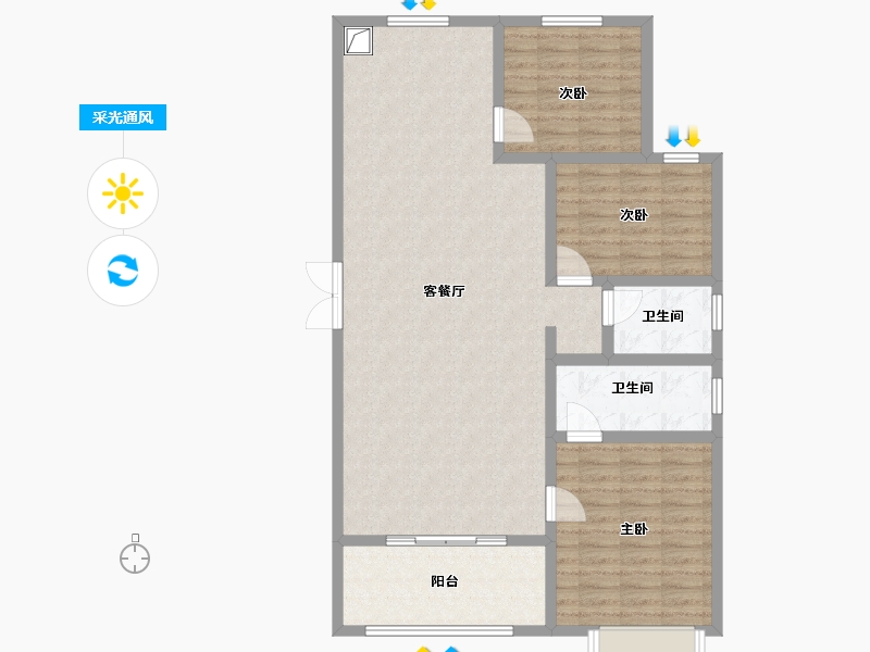 河北省-保定市-嘉兴园小区-108.80-户型库-采光通风