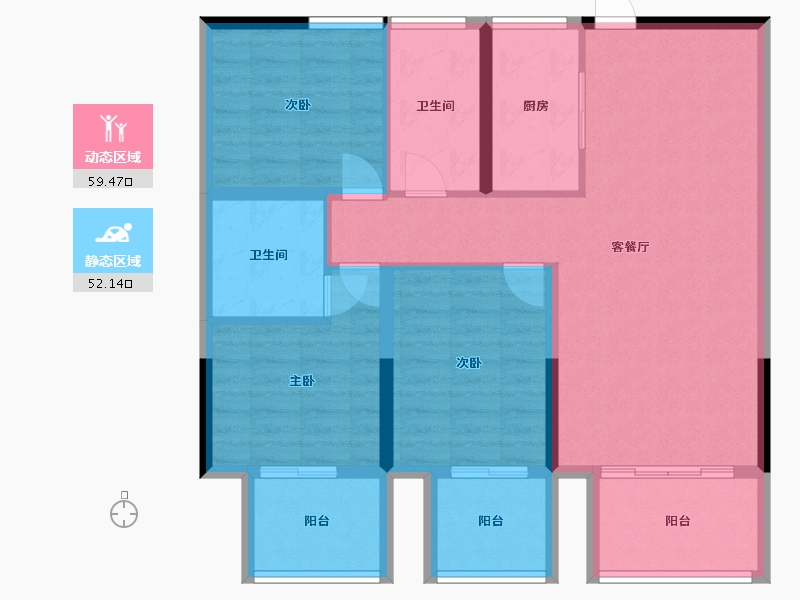 江西省-上饶市-云海·金麟府-100.27-户型库-动静分区