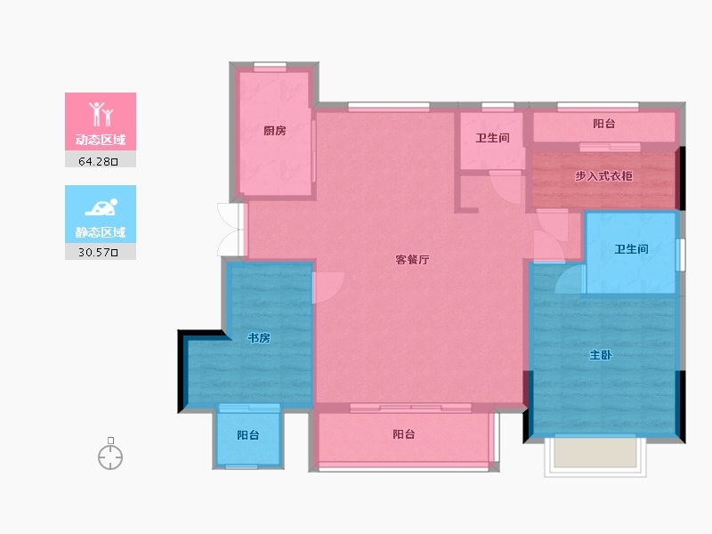 江西省-上饶市-云海·金麟府-85.69-户型库-动静分区