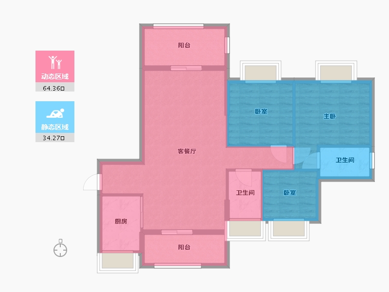 广东省-江门市-新熙花园-105.00-户型库-动静分区