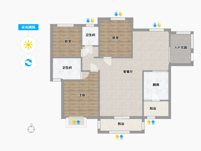 广西壮族自治区-防城港市-龙光阳光海岸-94.19-户型库-采光通风