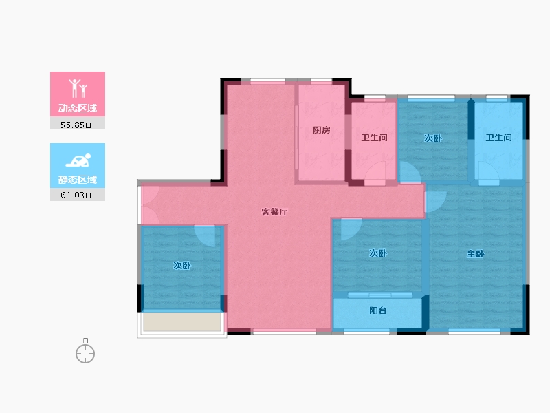 江苏省-徐州市-大华梧桐院-105.60-户型库-动静分区