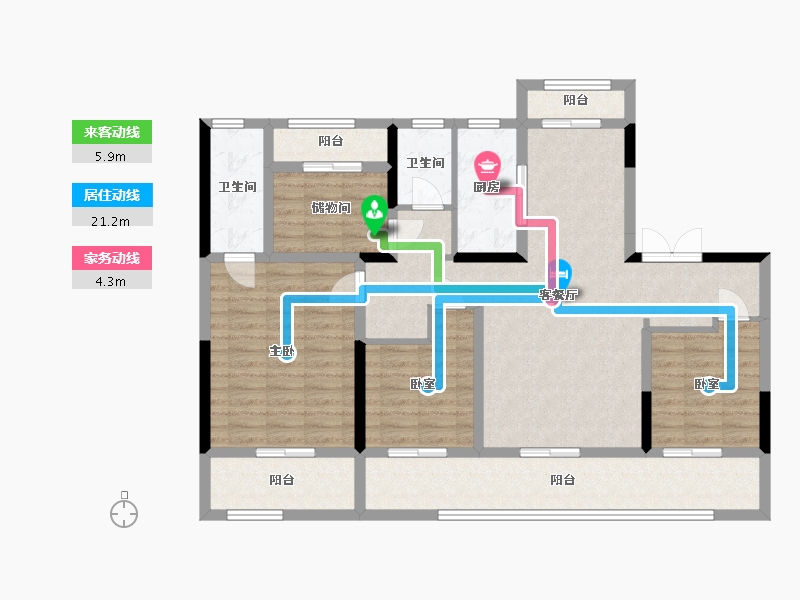 河南省-周口市-建业·青风院子-115.06-户型库-动静线