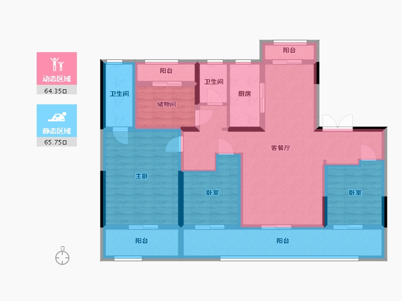 河南省-周口市-建业·青风院子-115.06-户型库-动静分区