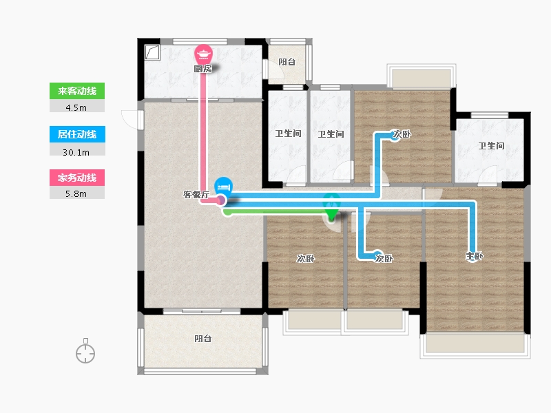 广东省-肇庆市-鸿益幸福湖畔-A区-130.00-户型库-动静线