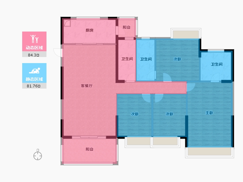 广东省-肇庆市-鸿益幸福湖畔-A区-130.00-户型库-动静分区