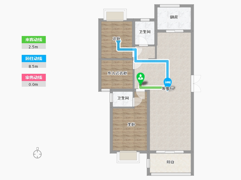 湖南省-永州市-书香雅苑-88.41-户型库-动静线