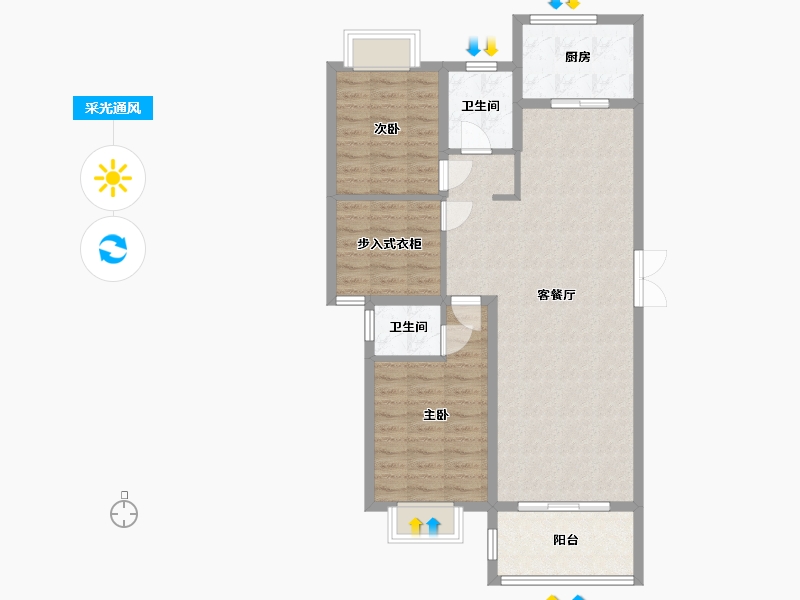 湖南省-永州市-书香雅苑-88.41-户型库-采光通风