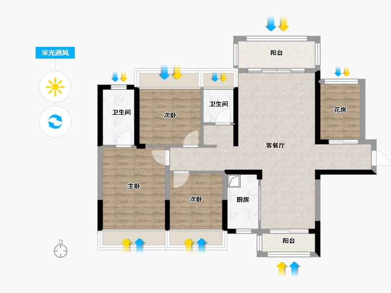 湖南省-郴州市-熙园-99.70-户型库-采光通风