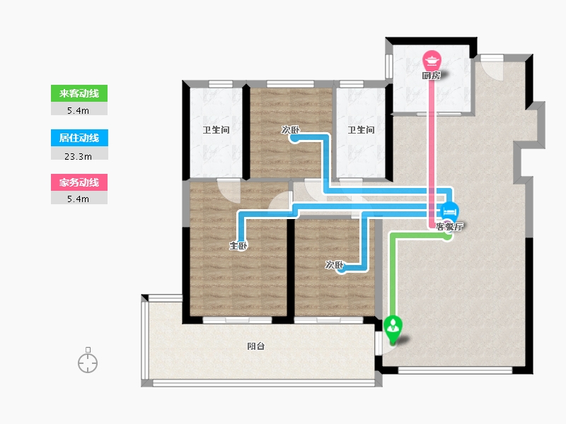 陕西省-西安市-绿城西安拾光屿-112.44-户型库-动静线