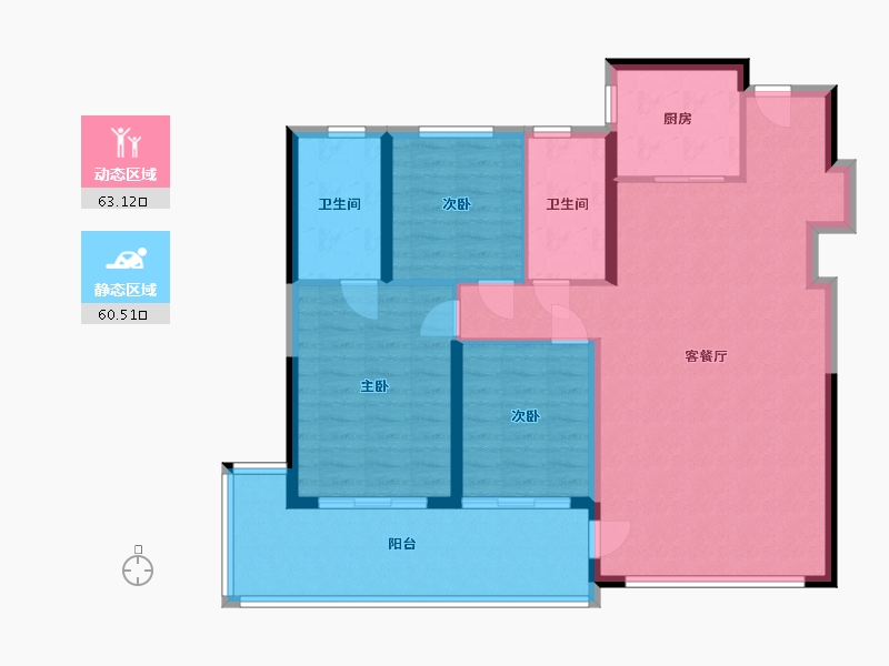 陕西省-西安市-绿城西安拾光屿-112.44-户型库-动静分区