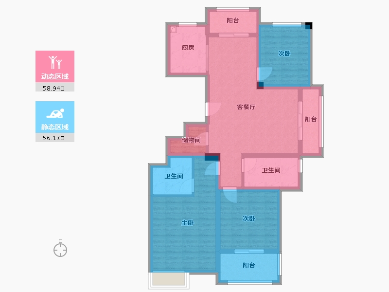 江苏省-连云港市-嘉天下-115.94-户型库-动静分区