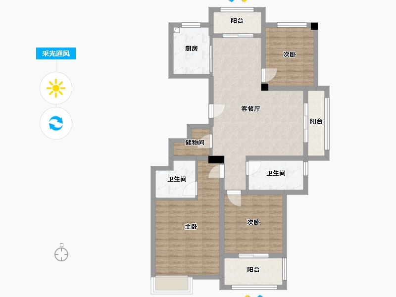 江苏省-连云港市-嘉天下-115.94-户型库-采光通风