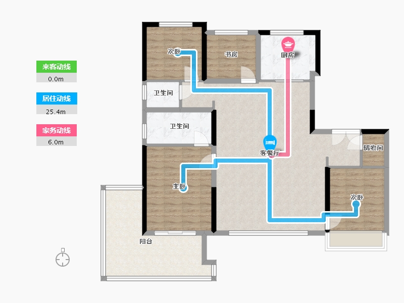 陕西省-西安市-绿城西安拾光屿-123.02-户型库-动静线