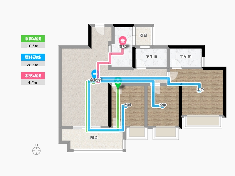 四川省-成都市-蓝光长岛国际社区-88.37-户型库-动静线