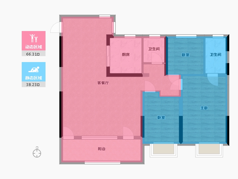 江苏省-苏州市-当代著家MOMA-117.60-户型库-动静分区