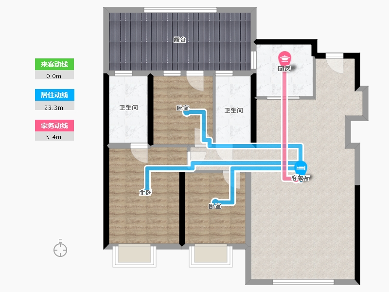 陕西省-西安市-绿城西安拾光屿-111.25-户型库-动静线