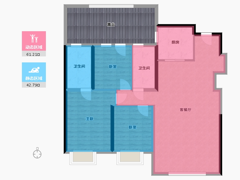 陕西省-西安市-绿城西安拾光屿-111.25-户型库-动静分区