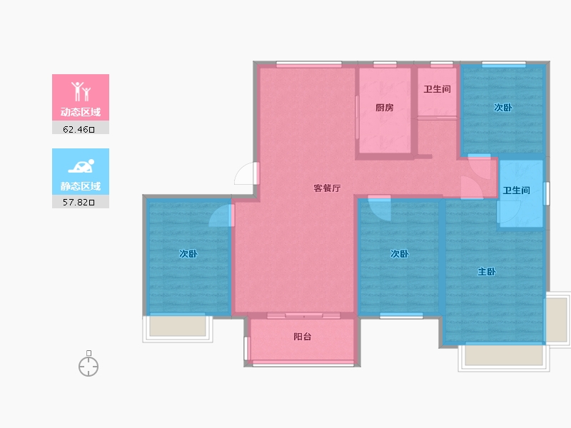 河南省-漯河市-华泰·云筑-107.52-户型库-动静分区