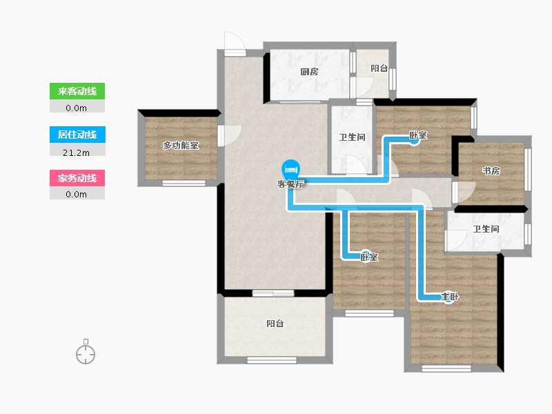 广东省-湛江市-达智·佳境花园-101.90-户型库-动静线