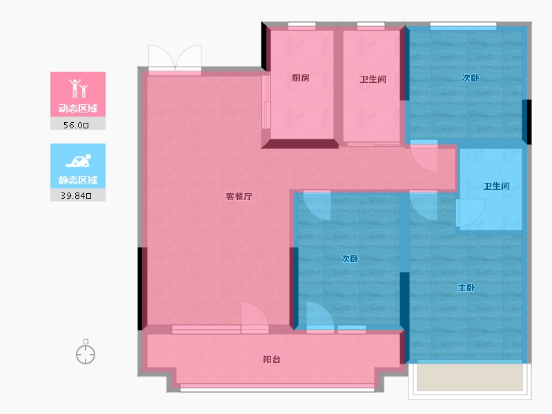 山东省-德州市-牡丹华府-84.80-户型库-动静分区