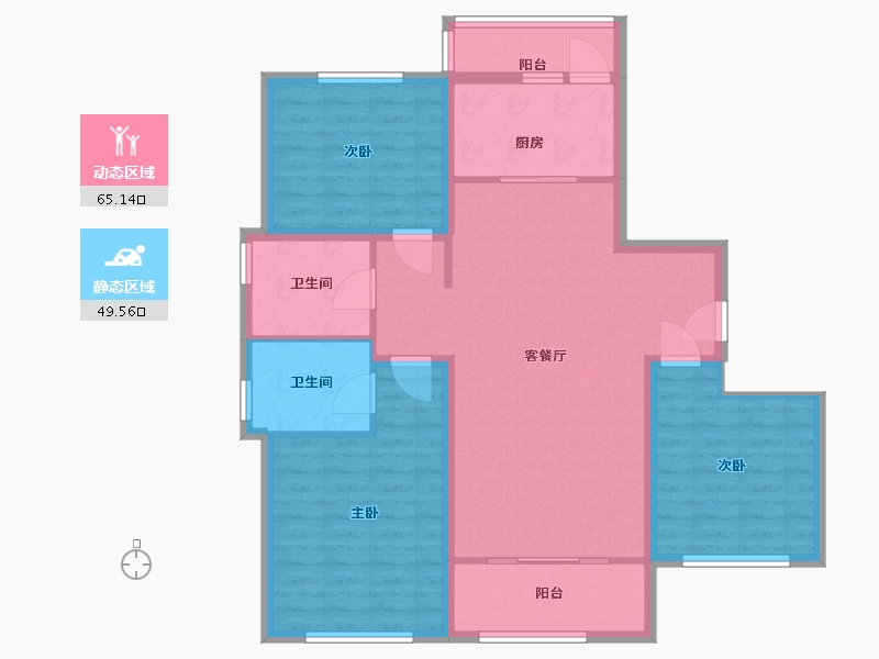 山东省-菏泽市-天安夏威夷-103.20-户型库-动静分区